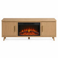 Meuble TV en bois avec insert électrique couleur Chêne
