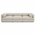 Canapé modulable 3 places en tissu beige