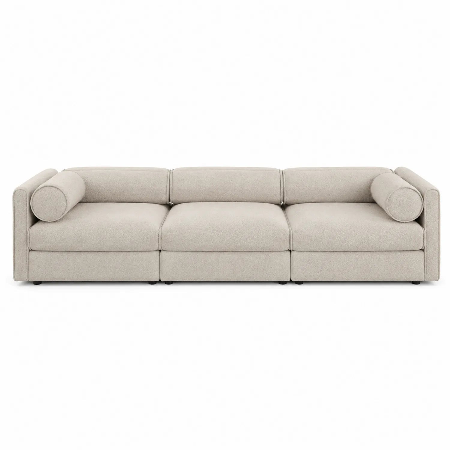 Canapé modulable 3 places en tissu beige