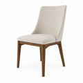 Chaise de salle à manger en bois et tissu Beige 47x56x85cm