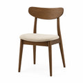 Chaise en bois avec assise en tissu beige