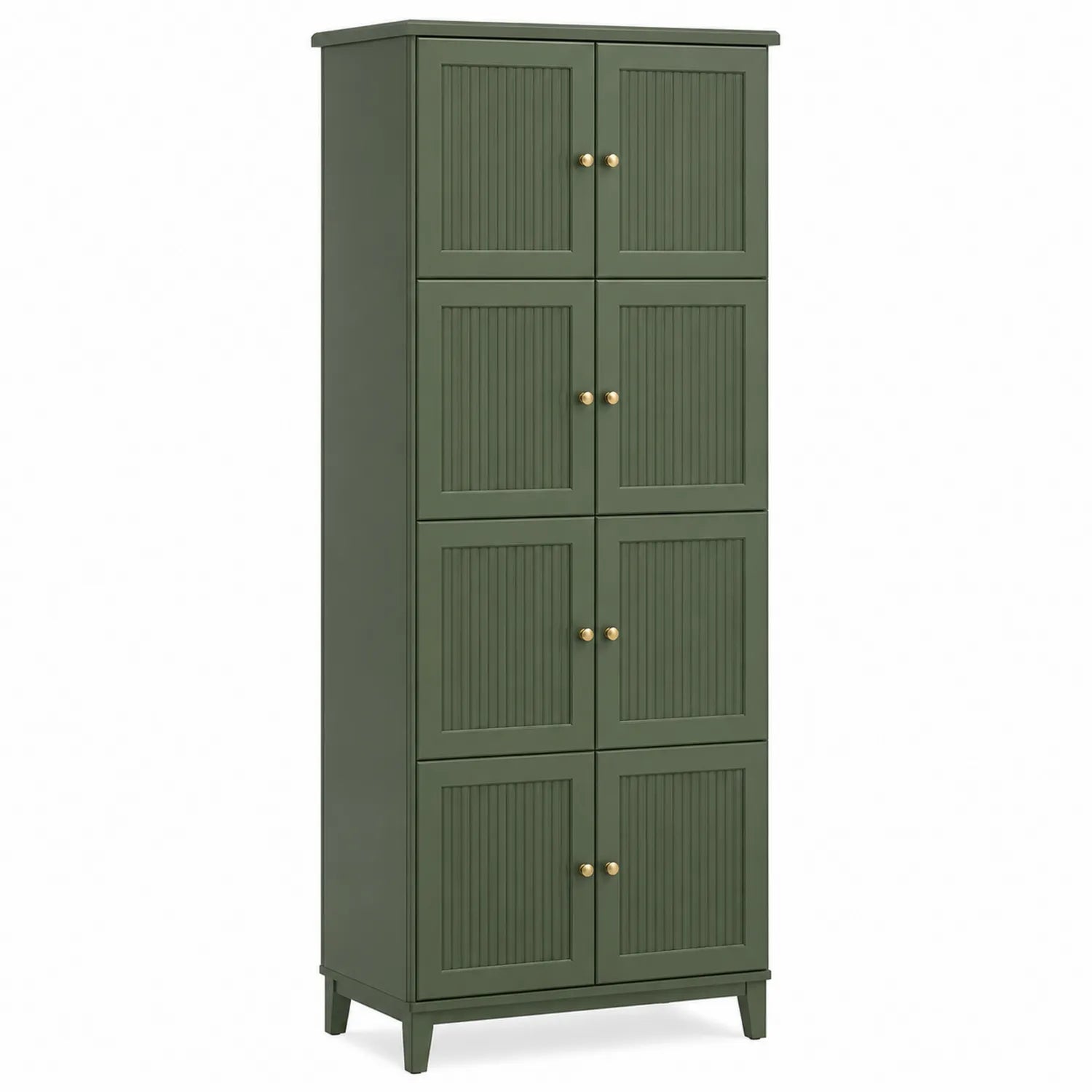 Armoire de rangement en bois MDF vert à 6 portes