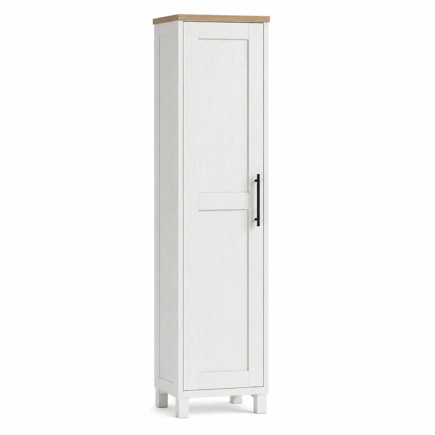 Armoire haute de rangement en bois blanc