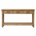 Console en bois de chêne 3 tiroirs 150x35x85 cm