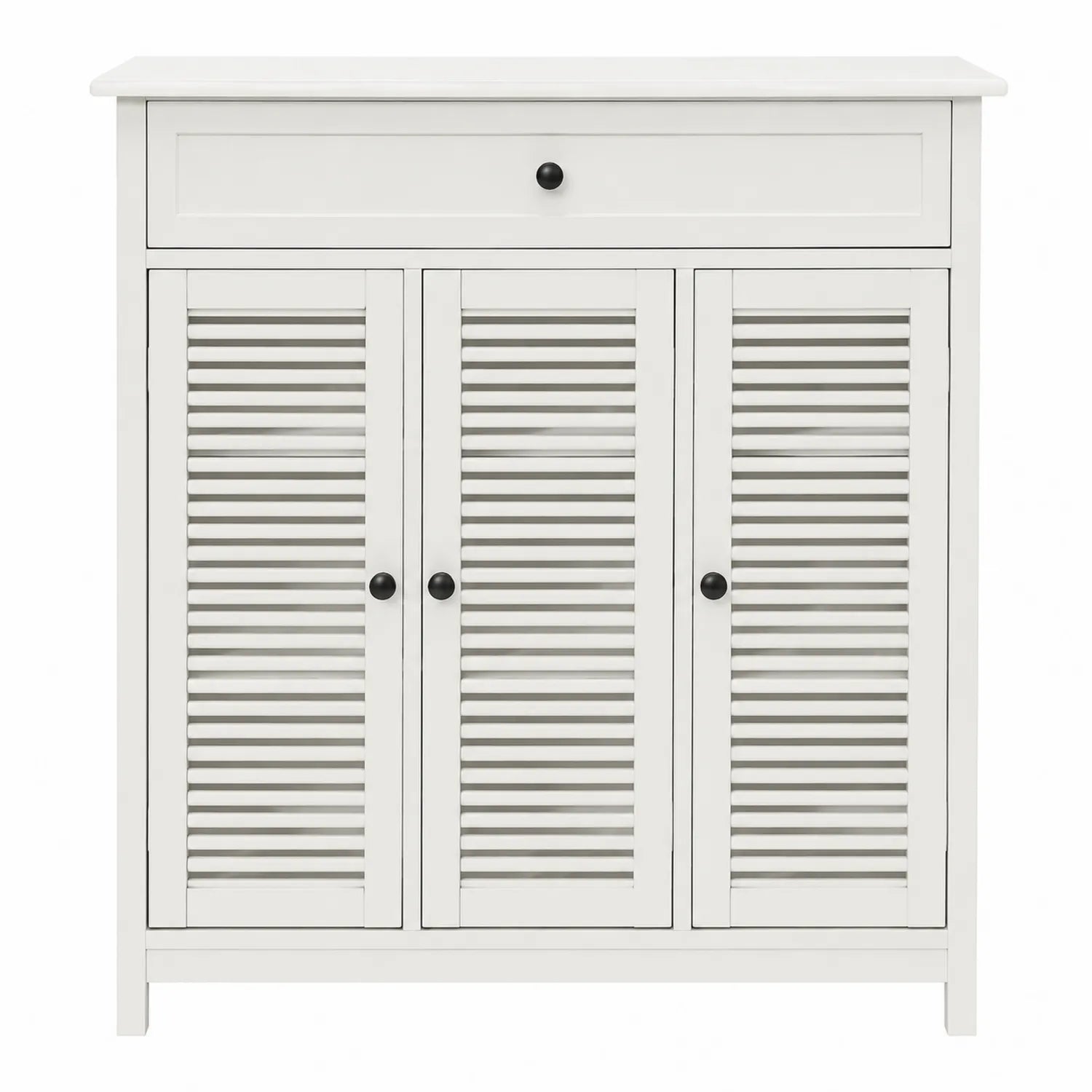 Meuble de rangement à chaussures blanc avec portes persiennes