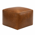 Pouf carré en cuir synthétique Marron 45x45x45 cm