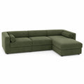 Canapé d'angle en tissu polyester vert 280x160x85 cm