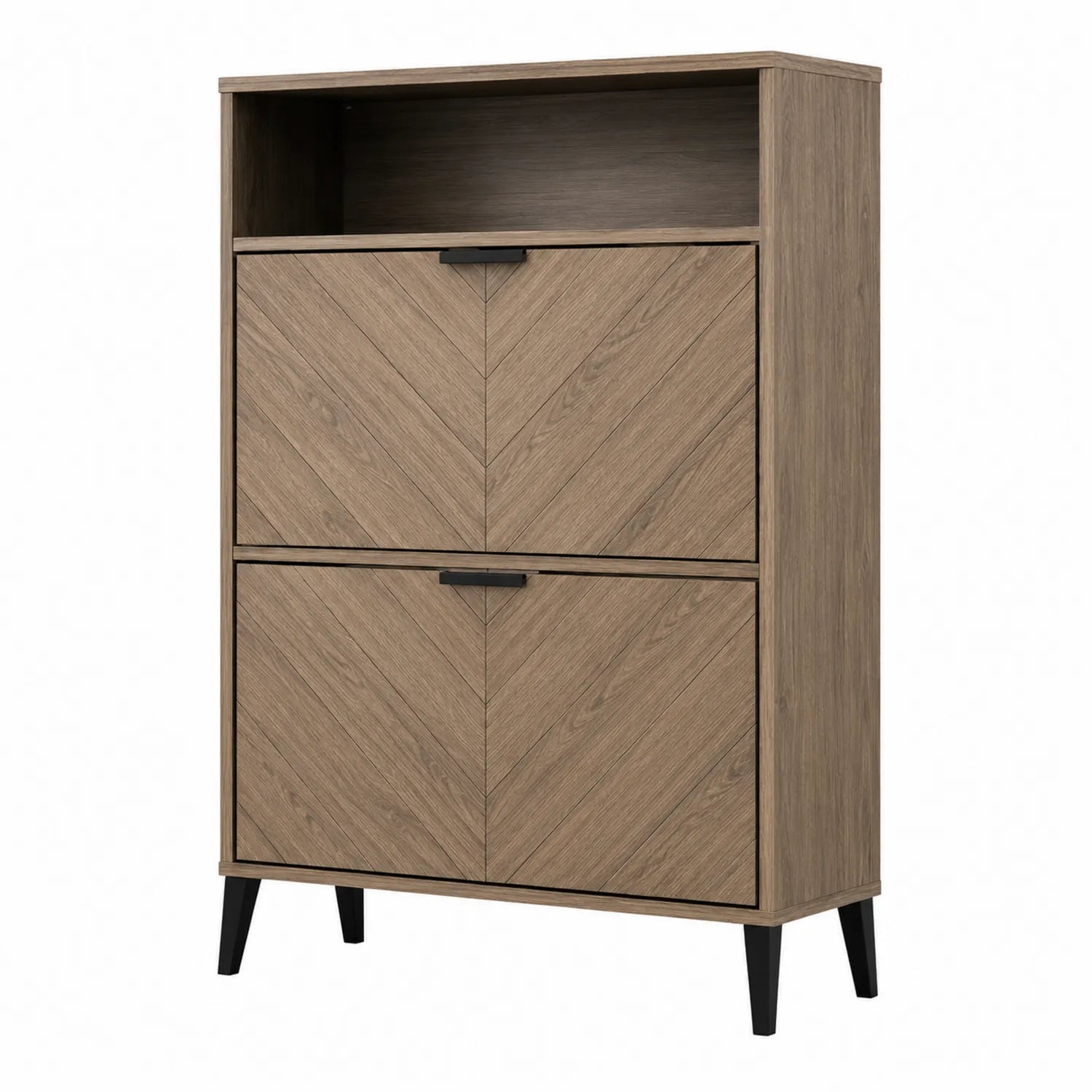 Meuble de rangement à chaussures en bois laminé avec portes abattantes