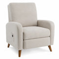 Fauteuil inclinable en tissu polyester Beige avec pieds en bois