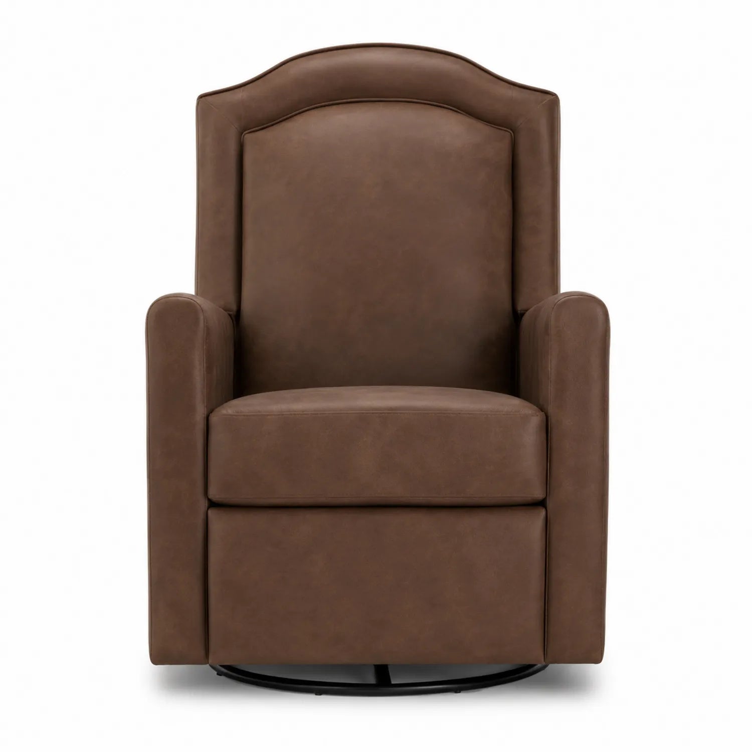Fauteuil pivotant inclinable en cuir synthétique marron