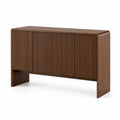 Buffet en bois rainuré brun 140x40x75 cm