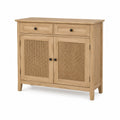 Buffet en bois avec portes en cannage 100x40x80 cm