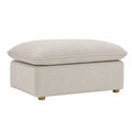 Repose-pieds rectangulaire tissu polyester Beige 80x60x45 cm