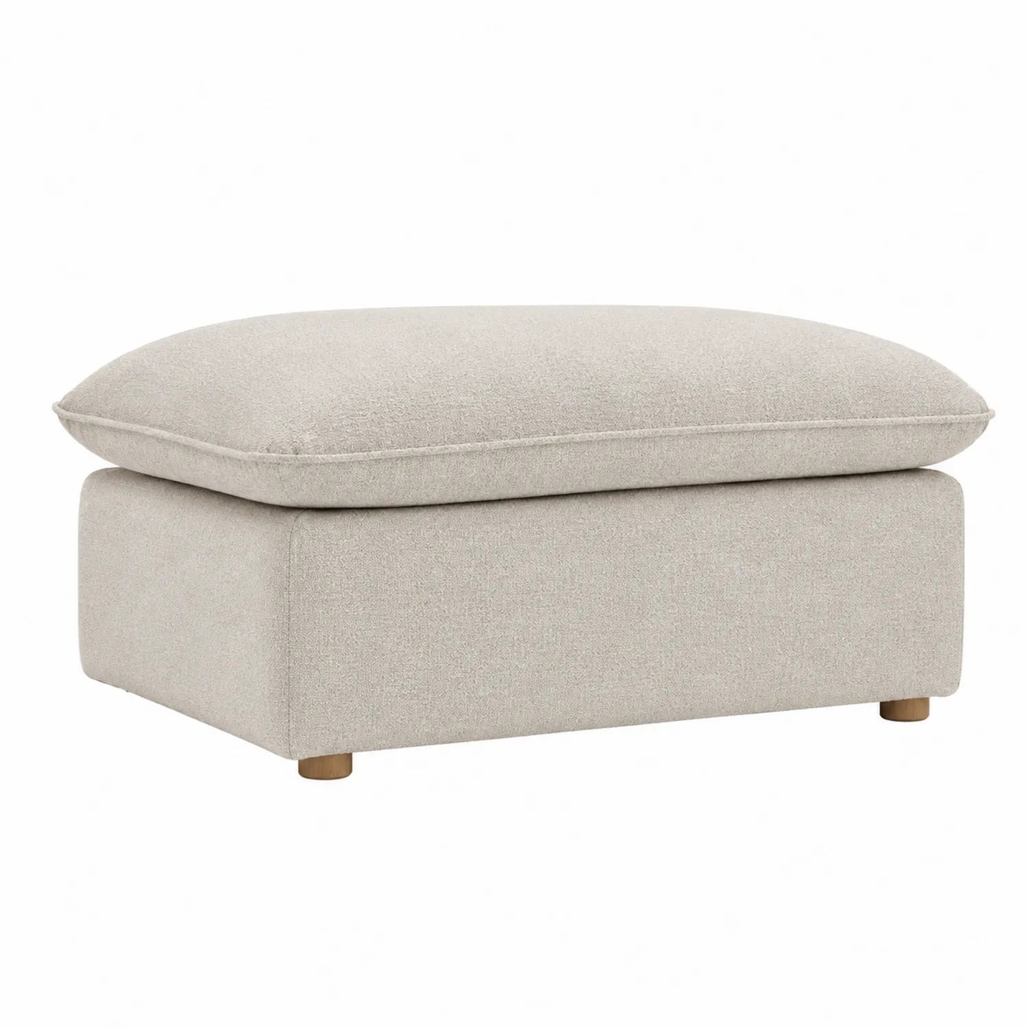 Repose-pieds rectangulaire tissu polyester Beige 80x60x45 cm